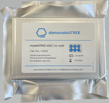 Load image into Gallery viewer, myMATRIX MSC 6-well plate: precoated cultureware for mesenchymal stromal cells expansion, manufactured by denovoMATRIX GmbH and distributed by Ilex Life Sciences LLC