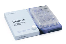 Load image into Gallery viewer, Gelacell™ - Aligned PLLA scaffolds fixed to cell crowns in 12-well plate for 3D cell culture, manufactured by Gelatex Technologies and distributed by Ilex Life Sciences.