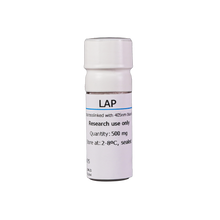 Load image into Gallery viewer, Metatissue® LAP Photoinitiator, 500 mg vial, cat. no. PH01, hydrogel/bioink accessory, distributed by Ilex Life Sciences.