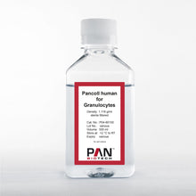 Load image into Gallery viewer, PAN-Biotech Pancoll Human for Granulocytes: Cell Separating Solution, Density: 1.119 g/ml, 500 ml bottle centrifugation media, cat. no. P04-60150