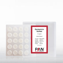 Load image into Gallery viewer, PAN-Biotech Gentamicin Sulfate Solution, 10 mg/ml, 25 x 5 ml packaging, cat. no. P06-03025, distributed by Ilex Life Sciences.