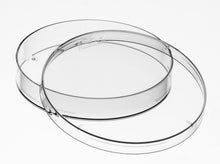 Load image into Gallery viewer, Planet-Safe® Cell Culture Dish, Sterile, 100 mm x 15 mm, Cat. No. PSPD-1000, plant-based (PLA) sustainable cell culture dish (Petri dish), manufactured by Diversified Biotech, Inc., distributed by Ilex Life Sciences LLC.