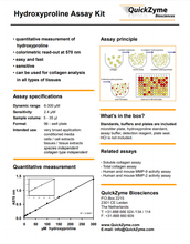 Load image into Gallery viewer, QuickZyme Hydroxyproline Assay Kit brochure.