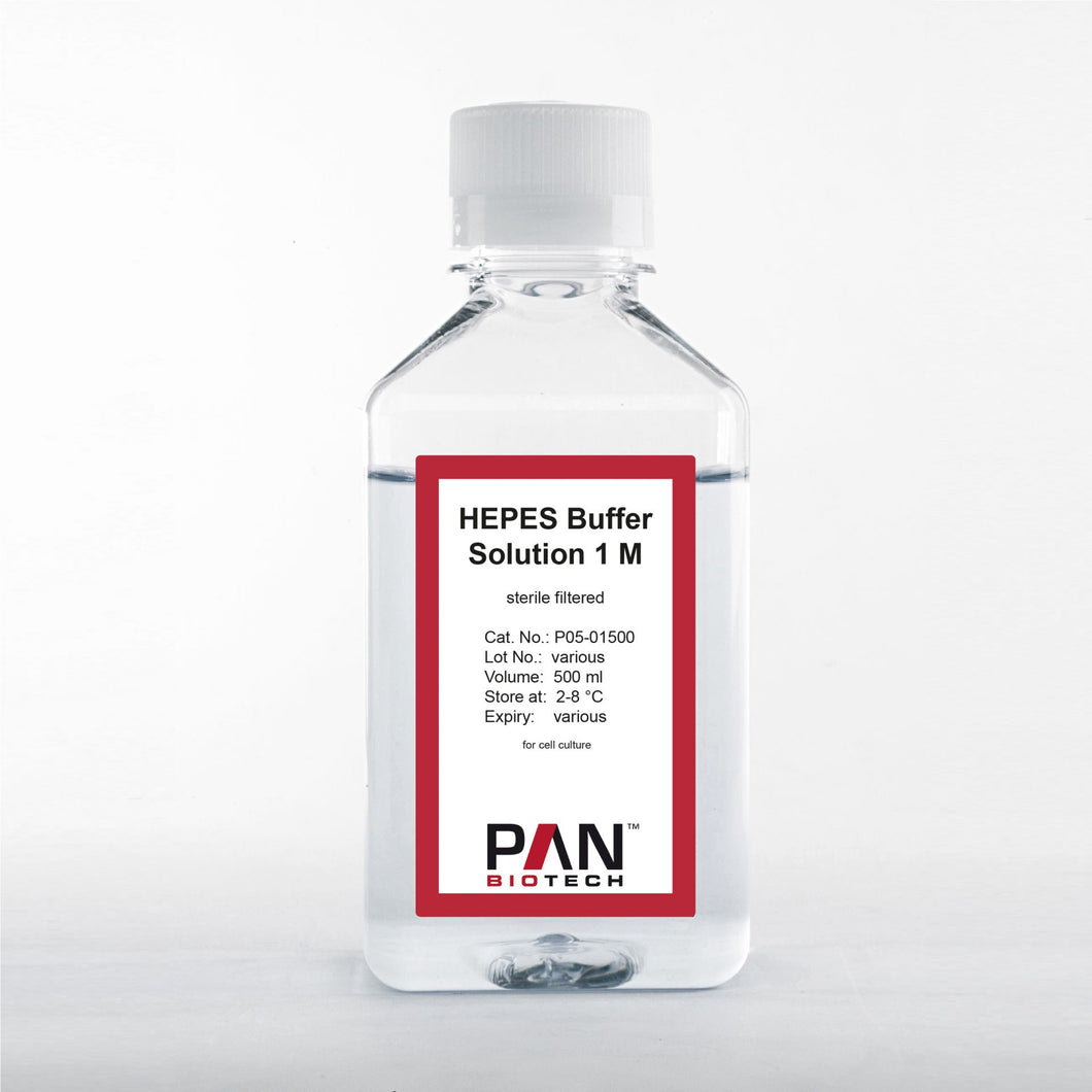 P05-01500: PAN-Biotech HEPES Buffer 1M, 500 ml bottle, cell culture media supplement