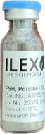 Vial of Porcine FSH from Ilex Life Sciences.