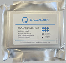 Load image into Gallery viewer, myMATRIX MSC 6-well plate: precoated cultureware for mesenchymal stromal cells expansion, manufactured by denovoMATRIX GmbH and distributed by Ilex Life Sciences LLC

