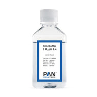 PAN-Biotech Tris Buffer 1 M, pH 8.4, GMP Grade, 500 ml bottle, cat. no. CT-05500, distributed by Ilex Life Sciences LLC.