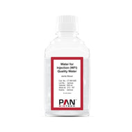 PAN-Biotech Water for Injection (WFI) Quality Water for Cell Culture, according to WFI specifications (EP, USP), 500 ml bottle, cat. no. CT-991500, distributed by Ilex Life Sciences.
