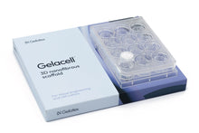 Load image into Gallery viewer, Gelacell™ - Gelatin scaffolds fixed to cell crowns in 12-well plate for 3D cell culture, manufactured by Gelatex Technologies and distributed by Ilex Life Sciences.
