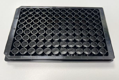 Gelacell™ HaloScreening - PLLA Scaffolds in 96-well Plate for HTS Screening, cat. no. GC0805RN-WP96-A, manufactured by Gelatex Technologies and distributed by Ilex Life Sciences.