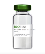 ISOkine® LR3 IGF-I Human, Animal-Free Recombinant Protein, cat. no. IK0300, manufactured by ORF Genetics and distributed by Ilex Life Sciences.