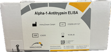 Load image into Gallery viewer, Immuchrom Alpha-1-Antitrypsin (A1AT) Human Stool ELISA kit (cat. no. IC6200), distributed by Ilex Life Sciences LLC.
