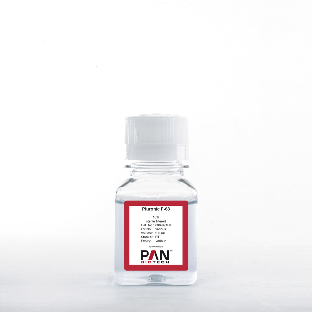 PAN-Biotech Pluronic® F-68 10% Solution, Cat. No. P08-02100, distributed by Ilex Life Sciences LLC