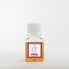 Load image into Gallery viewer, PAN-Biotech Human Platelet Lysate (hPL), ready-to-use (defibrinated), pooled, sterile filtered, 100 ml bottle, cell culture media supplement, cat. no. P40-28100, distributed by Ilex Life Sciences.
