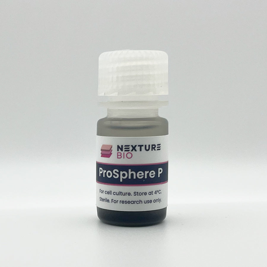 Nexture Bio ProSphere P Microcarriers: Animal-Component-Free Plant-Based (pea-polysaccharide) Microcarriers for 3D Cell Culture, distributed by Ilex Life Sciences LLC.
