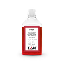 Load image into Gallery viewer, P04-035001: PAN-Biotech DMEM, w: 4.5 g/L Glucose, w/o: L-Glutamine, w/o: Sodium pyruvate, w: 3.7 g/L NaHCO3, 1000 ml bottle, cell culture media
