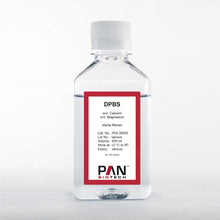Load image into Gallery viewer, P04-36500: Dulbecco&#39;s Phosphate-Buffered Saline (DPBS) without calcium chloride and magnesium chloride (500 ml bottle). Manufactured in Germany by PAN-Biotech.
