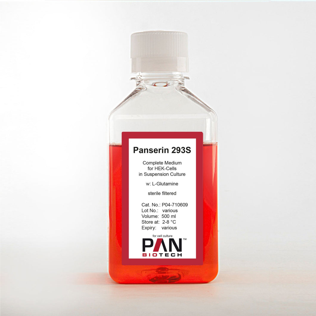PAN-Biotech Panserin 293S: Serum-free medium for HEK293 cells in suspension culture, w: L-Glutamine, 500 ml cell culture medium