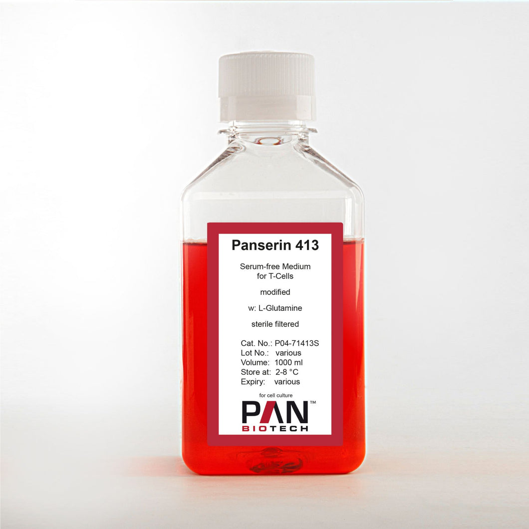PAN-Biotech Panserin 413: Serum-Free Medium for Lymphocytes, T Cells, and Hybridoma Cells, w: L-Glutamine, modified, 1000 ml cell culture media