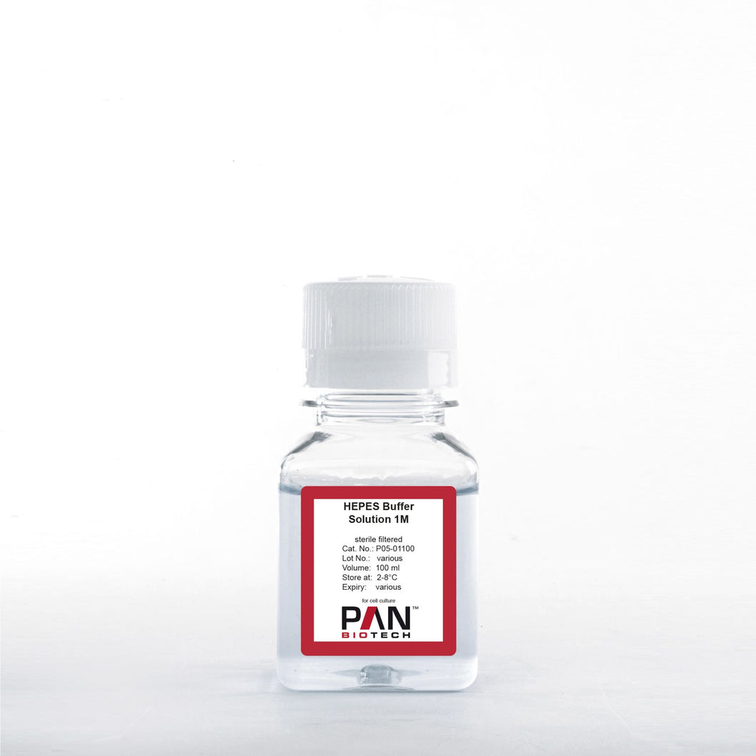 P05-01100: PAN-Biotech HEPES Buffer 1M, 100 ml bottle, cell culture media supplement