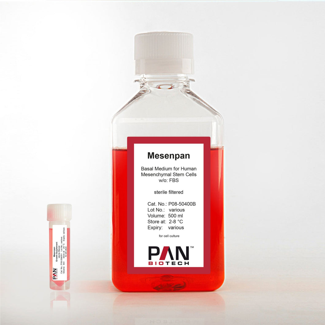 Mesenpan: xeno-free, serum-free medium for human mesenchymal stem cells (hMSC) expansion, cell culture media kit (basal medium + growth supplement)